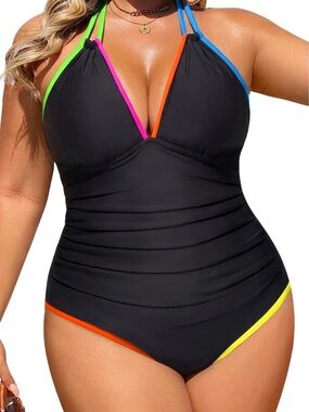 Aqua Eve Plus Size Swimsuits One Piece Bathing Suit for Women Tummy Control Sexy